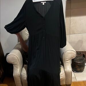 Chelsea28 Blue V-Neck Bishop Sleeve Sundress